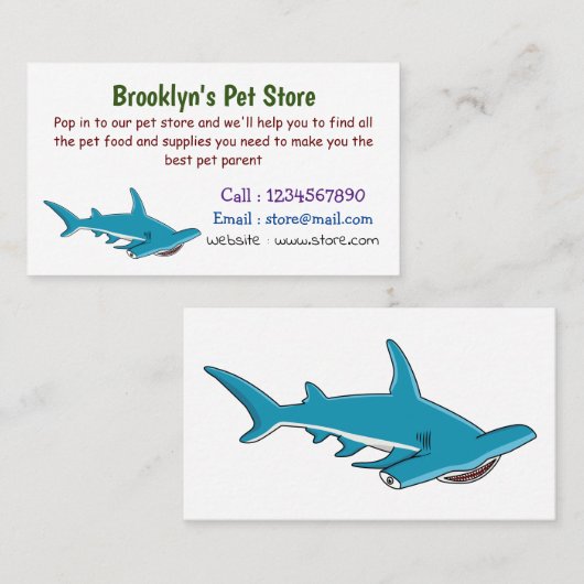 Carte De Visite Illustration de requin marteau (Devant / Derrière)