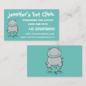 Carte De Visite Illustration de saut en hippo mignon (Devant / Derrière)