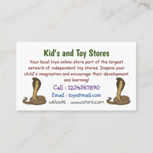 Carte De Visite Illustration de serpent à cobra Brown