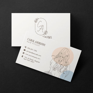Carte De Visite Illustration de styliste capillaire minimaliste Sa