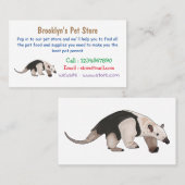 Carte De Visite Illustration de Tamandua (Devant / Derrière)