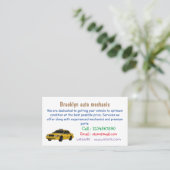 Carte De Visite Illustration de taxi (Debout devant)