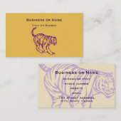 Carte De Visite Illustration de tigre de chat sauvage de bandes vi (Devant / Derrière)