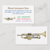 Carte De Visite Illustration de trompette (Devant / Derrière)