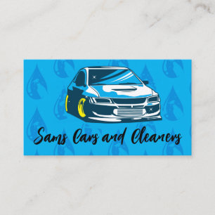 Carte De Visite Illustration de voiture de sport   Lavage Auto   S