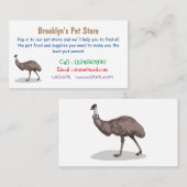 Carte De Visite Illustration d'Emu bird (Devant / Derrière)