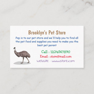 Carte De Visite Illustration d'Emu bird