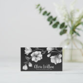 Carte De Visite Illustration des fleurs blanches de Magnolia (Debout devant)