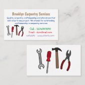 Carte De Visite Illustration des outils de menuiserie (Devant / Derrière)