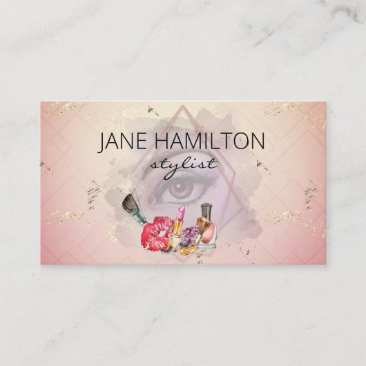 Carte De Visite Illustration des yeux de Glam Stylist Salon (Devant)
