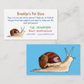 Carte De Visite Illustration d'escargot (Devant / Derrière)