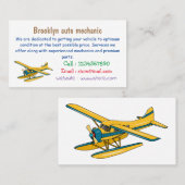 Carte De Visite Illustration d'hydravion (Devant / Derrière)