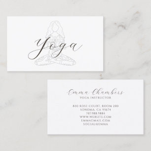 Carte De Visite Illustration d'instructrice de yoga minimaliste en