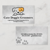 Carte De Visite Illustration Doggie | Groomers (Devant / Derrière)