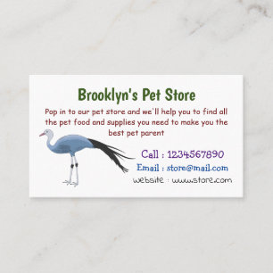 Carte De Visite Illustration d'oiseau de grue bleue