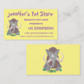 Carte De Visite Illustration drôle de mammouth laineux (Devant / Derrière)