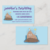 Carte De Visite Illustration drôle de morse joyeux (Devant / Derrière)