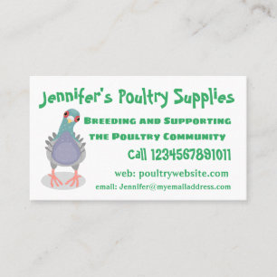 Carte De Visite Illustration drôle de pigeon curieux