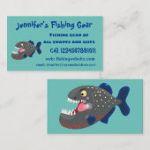 Carte De Visite Illustration drôle de piranha affamée (Devant / Derrière)