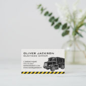 Carte De Visite Illustration du camion de vidange de construction (Debout devant)