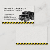 Carte De Visite Illustration du camion de vidange de construction (Devant / Derrière)