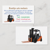 Carte De Visite Illustration du chariot élévateur (Devant / Derrière)