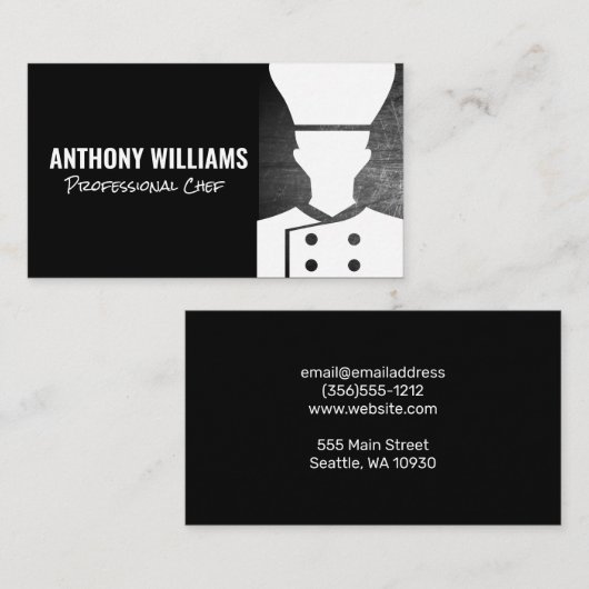Carte De Visite Illustration du chef | Cuisine (Devant / Derrière)