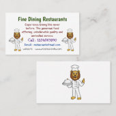 Carte De Visite Illustration du chef mignon lion (Devant / Derrière)