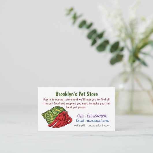 Carte De Visite Illustration du crabe mignon (Debout devant)