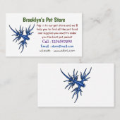 Carte De Visite Illustration du dragon bleu des limaces de mer (Devant / Derrière)