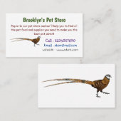 Carte De Visite Illustration du faisan de Reeves (Devant / Derrière)