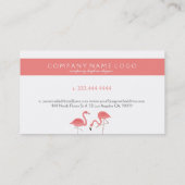 Carte De Visite Illustration du Flamant rose rose 2 mignon (Dos)