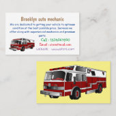 Carte De Visite Illustration du moteur à incendie (Devant / Derrière)