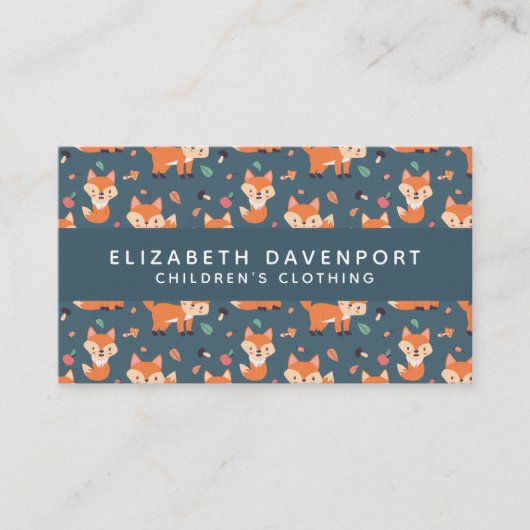 Carte De Visite Illustration du Motif migre Orange Fox (Devant)
