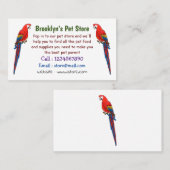Carte De Visite Illustration du perroquet de macaw Scarlet (Devant / Derrière)
