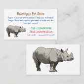 Carte De Visite Illustration du rhinocéros de Javan (Devant / Derrière)