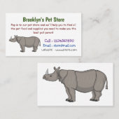 Carte De Visite Illustration du rhinocéros de Javan (Devant / Derrière)