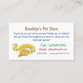 Carte De Visite Illustration du serpent python birman (Devant)