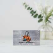 Carte De Visite Illustration du soudeur | Rivets métalliques (Debout devant)
