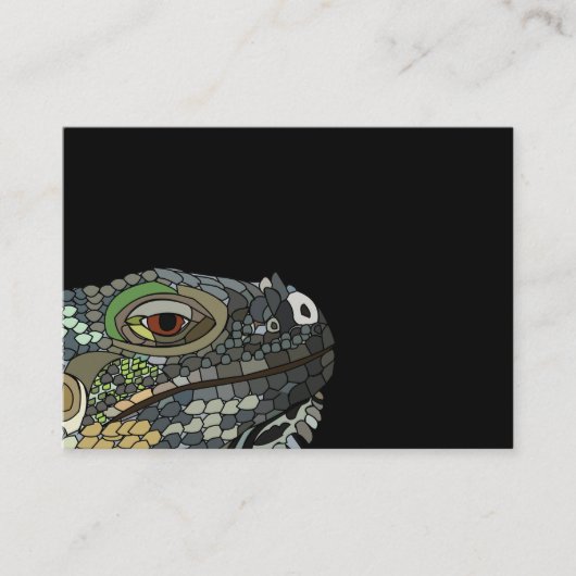 Carte De Visite Illustration d'un animal de lézard d'Iguana (Devant)