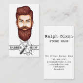 Carte De Visite Illustration d'un atelier de coiffure professionne (Devant / Derrière)