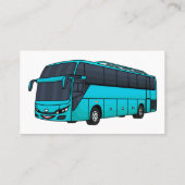 Carte De Visite Illustration d'un autobus à passagers moderne (Dos)
