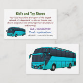 Carte De Visite Illustration d'un autobus à passagers moderne (Devant / Derrière)