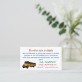 Carte De Visite Illustration d'un autobus scolaire (Debout devant)