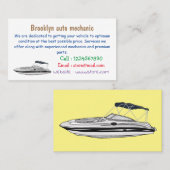 Carte De Visite Illustration d'un bateau à moteur (Devant / Derrière)