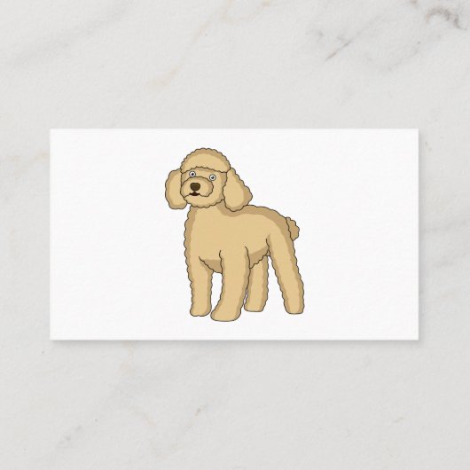 Carte De Visite Illustration d'un caniche brun joyeux (Dos)