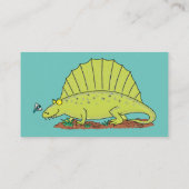 Carte De Visite Illustration d'un dimétrodon vert mignon (Dos)
