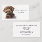 Carte De Visite Illustration D'Un Entraîneur De Chien Ou D'Un Comp (Devant / Derrière)