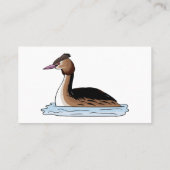 Carte De Visite Illustration d'un grand oiseau de grèbe huppé (Dos)