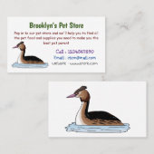 Carte De Visite Illustration d'un grand oiseau de grèbe huppé (Devant / Derrière)